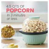Elite Gourmet EPM145M 18-cup Hot Oil Stirring Popcorn Popper w/Measuring Cap & Reversible Serving Bowl & Butter Melting Tray, Great for Parties, Movie Night, Anytime Snack, Safety ETL Approved, Mint