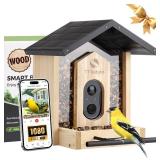 TT Nature Bird Feeder with Camera, Upgraded 1.5L Smart Birdhouse Al Identify for 10000 Plus Species, Auto Capture & Real-time Notifications, Ideal Gift for Bird Lovers (Iron Roof)