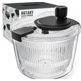 Cambom Salad Spinner Lettuce Spinner, Wash, Spin & Dry Salad Greens, Vegetable Washer Salad Dryer With Rotary Handle for Fruits & Vegetables, High Efficiency Vegetable Spinner Kitchen Gadget 3Qt Black