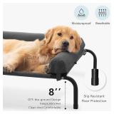 WESTERN HOME Cooling Elevated Dog Bed for Large Dogs, Portable Indoor & Outdoor Raised Dog Bed with Breathable Mesh, Chew Proof Pet Hammock Cots with Removable and Waterproof Bolsters