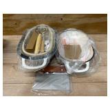 Enameled Cast Iron Dutch Oven for Bread Baking - incl. Sourdough Bread-Baking Supplies like Banneton Bread-Proofing Basket - 5QT Loaf Cast Iron Bread Oven Pan& Meatloaf Pan with Lid, Sour Sough Tools,