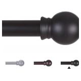 Thestoa Curtain Rods for Windows 48 to 84-92 inch, 5/8" Matte Black Curtain Rod, Stainless Steel Small Curtain Rods for Bedroom, Living Room,Kitchen,Farmhouse, Outdoor Curtain rod Black