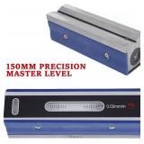6 Inch Master Precision Level in Fitted Box for Machinist Tool, Cast iron body with Wooden Case