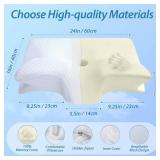 HOMCA Memory Foam Cervical Pillow, 2 in 1 Ergonomic Contour Orthopedic Pillow for Neck Pain, Contoured Support Pillows for Side Back Stomach Sleepers