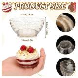 Newtay 100 Pack Gold Glitter Plastic Bowls 3oz Mini Disposable Dessert Bowl Small Serving Bowls for Party Serving Pudding Dipping Candy Cheesecake Mousse Ice Cream