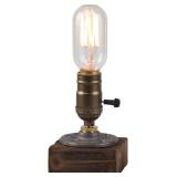 Vintage Table Lamp, Industrial Dimmable Nightlight Steampunk Desk Lamp with E26 Lamp Holder for Bedroom Living Room Home Art Display Cafe Bar Studio Antique Decor(Without Bulb)