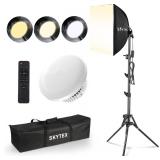 Skytex Softbox Lighting Kit 16x16in Soft Box 1Pack Upgrade 135W 2700-6400K 100V-240V E27 LEDBulb Continuous Photography Lighting,Photo Studio Light Equipment for Camera Shooting Video Recording
