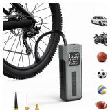 Tire Inflator Portable Air Compressor for Ball Pump,1 Min Fast Inflation Cordless Bike Pump with Digital Pressure Gauge LED Light,150 PSI Electric Air Pump for Car Tires,Bicycle,Motorcycle,Ball (Grey)