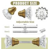 1 Pack Glass Door Knobs Interior Mortise Lock Replacement Set with Spindle, Vintage Crystal Door Knobs for Replacing Broken Old Antique Lock Sets on Interior Door, Antique Brass Finish