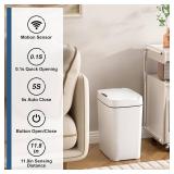 Vanpopubs 2 Pack 2.7 Gal Bathroom Trash Can with Lid, Automatic Trash Can Small Smart Garbage Can Touchless, Slim Motion Sensor Waterproof Plastic Trash Bins for Bedroom Office Kitchen Toilet