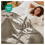 BEDELITE 100% Cotton Muslin Blankets for Adults - 4-Layer King Size Breathable and Lightweight Gauze Blanket for Couch, Bed, Travel and Summer, Soft & Cozy Gift for Women, Taupe, 108"x90"