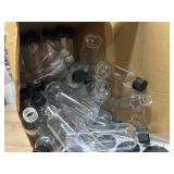 Dandat 100 Pcs Plastic Juice Bottles with Caps Clear Shot Bottles Bulk Empty Reusable Clear Beverage Containers with Lids, Label, Pen for Milk, Drinking, Potion, Ginger Shots, Whiskey(4 oz)