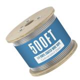 Houseables 1/4 Cable, Wire Rope, 1/4" OD, 0.149" ID, 7x7 Braided, Coated Cable, Vinyl Coated Wire Rope, Clothes line, Clothesline, Aircraft, Tension, Galvanized Metal, Steel, Plastic Covered, 500 Feet