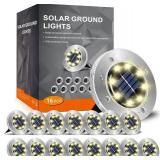 INCX 4.6 inch Solar Lights Outdoor Waterproof,16 Pack Solor Ground Light for Outside, Solar Garden Lights Landscape Lighting for Patio Pathway Lawn Yard Deck Driveway Walkway, Warm White