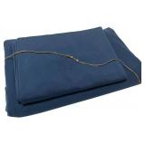 3Pcs Newborn Photography Props Baby Photoshoots Photo Posing Wraps Backdrops with Headband Stretch (Wrap + Backdrop + Headband, Dark Blue)