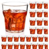 Tioncy 30 Pcs Acrylic Whiskey Glasses 9oz Shot Glasses for Liqueur Unbreakable Stackable Beer Glass for Man Drinking Water Vodka Cocktail Beer Party Bar