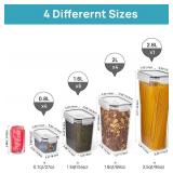 Vtopmart Airtight Food Storage Containers Set with Lids, 15pcs BPA Free Plastic Dry Food Canisters for Kitchen Pantry Organization and Storage, Dishwasher safe,Include 24 Labels, Black