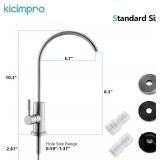 Water Filter Faucet, Kicimpro Drinking Water Faucet Fits Most Reverse Osmosis and Water Filtration System for Kitchen Bar Sink Faucet in Non-Air Gap SUS304 Stainless Modern Brushed Nickel Lead-Free