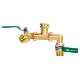 2 Way Brass Garden Hose Splitter Heavy Duty, 360  Rotatable Y Valve, Full Flow Large Ball Valve, 304 Stainless Steel Long Handle, 3/4" GHT Thread for Outdoor Faucet Lawn Irrigation Car Wash