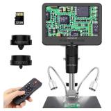 Andonstar AD246S-M HDMI Digital Microscope 2000x for Adults, 3 Lens 2160P UHD Video Record, 7 Inch LCD Soldering Microscope for Electronics Repair, Error Coins, Pro Boom Arm Stand, Windows Compatible