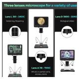 Andonstar AD246S-M HDMI Digital Microscope 2000x for Adults, 3 Lens 2160P UHD Video Record, 7 Inch LCD Soldering Microscope for Electronics Repair, Error Coins, Pro Boom Arm Stand, Windows Compatible