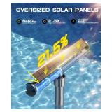 UIRWAY Solar Pool Fountain F5 Pro, Dual Light Strip 52 Ultra-Bright LEDs Unique Design, 10 Colors Pool Lights with 4 Modes, Remote Control, Adjustable Spray, Pool Fountain for Above & Inground Pools
