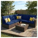 Smiry Printed Couch Cushion Covers, Stretch Soft Couch Covers for Sofa, Washable Non-Slip Sofa Slipcover Furniture Protector for Indoor and Outdoor (Large, Navy)