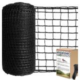 7.5 ft x 65 ft Deer Fence Netting, 1/2-inch Square Mesh - Heavy Duty Animal Barrier for Garden, Vegetables, Fruit Trees, Blueberry Bushes, Strawberries - Protect Against Birds, Deer, Chickens