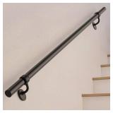 Stair Railing Indoor 3 Feet Hand Rails for Indoor/Outdoor Steps 1.5" Round Porch Railing Wall Mount Aluminum Hand Rails for Indoor Stairs Industrial Staircase Handrails