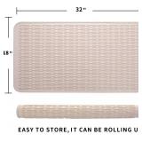 MicoYang Silicone Dish Drying Mat for Multiple Usage,Easy clean,Eco-friendly,Heat-resistant Silicone Mat for Kitchen Counter or Sink,Refrigerator or Drawer Liner Tapioca 4XL 32 inches x 18 inches