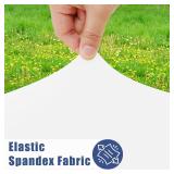 Moosfor Spandex 8 Foot Rectangle Table Cloth 2 Pack, Elastic Fitted Tablecloths for Picnic, Stretch Washable Patio Table Cover for Outdoor, Camping, Banquet and Parties (White, 30"x96")