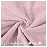 decorUhome Summer Couch Throw Pillow Covers 12x20 Set of 2, Decorative Soft Velvet Modern Cozy Chenille Lumbar Pillow Cases with Elegant Design for Sofa Bed Living Room Home Decor, Blush Pink
