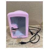 Iceblue Mini Fridge, Skincare Fridge with Viewing Window, 4 Liter /6 Cans Compact Mini Makeup Fridge for Beauty & Beverages, Tiny Fridge for Desk, Bedroom, Car, Office, Dorm, Gift - Pink (missing shel