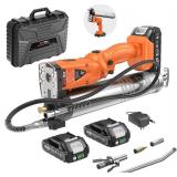 TaskStar 2-in-1 Electric Grease Gun: 10000PSI Automatic Cordless Grease Gun Battery Powered Tool Kit with 2 Batteries & Charger, 39.4" Hose and 3 Couplers for Farm, Workshop & Heavy Duty Maintenance