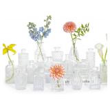 SUPMIND 16pcs Glass Bud Vase Set, Small Clear Flower Vases for Centerpieces in Bulk, Cute Mini Vintage Vase for Wedding, Home Decor, Table Decoration