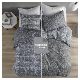 Comfort Spaces Twin Comforter Set - Grey Dorm Bedding for All Season, Ultra Soft 2 Pieces Reversible Comforter with 1 Matching Sham, Easy Care, Machine Washable, Twin/Twin XL