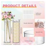 Nuogo 6 Pcs Plastic Clear Cylinder Vase for Home Acrylic Flower Clear Vase Centerpiece for Centerpieces Wedding Party Decorations Opening Round (12 Inch)