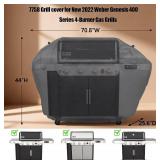 Grill Cover 70 Inch - 600D Waterproof Heavy Duty Outdoor Grill Cover for Weber Genesis and Genesis II 400 Series,All Weather Protection Compatible for Char-Broil,Nexgrill,Dyna-glo and More