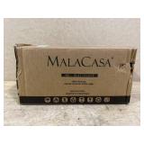 MALACASA 3 Tier Serving Trays for Party, Porcelain Serving Platters and Trays, 12 Inch Tiered Tray Stand, Fruit Tray, Trays for Serving Food, White Dessert Stand with Collapsible Sturdier Metal Rack
