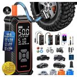 OlarHike Tire Inflator Portable Air Compressor, Lightning-Fast Inflation, Dual Power - 6000mAh & 12V DC, Cordless Air Pump for Car Tires, Bikes, Motorcycle, Balls with LED & Digital Pressure Gauge