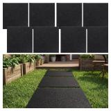 Nuanchu 8 Pcs 12 x 12 Inch Rubber Stepping Stones Outdoor Garden Walkway Non-Slip Durable Rubber Pavers for Patio, Pathway, and Landscaping, Weatherproof Stepping Stones for Easy Installation(Square)