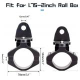 360  Roating UTV Mount Bracket for Flag/LED Whip Light/Antenna Fits 1.75-2inch Roll Bar Compatible with All UTV Can Am Maverick X3 Commander Polaris RZR 900 1000 XP Pro, Pack of 2