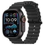 Apple Watch Ultra 2 (GPS + Cellular, 49MM) - Black Titanium Case with Black Ocean Band (Renewed Premium) MSRP $549.97