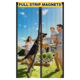 $24 HOFUDON Upgraded Magnetic Screen Door Mesh, Full Strip Magnets, Heavy Duty Fiberglass Mesh, Door Screen Magnetic Closure for Single Door Size 36 x 82 Inch, Screen Door Size 38 x 84 Inch Black