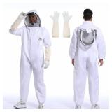 $25 ANDES Sting Proof Bee Suit for Men Women With Beekeeper Gloves,Fencing Veil | Professional Wasp bee keeping Suit Size XL (Fits 5