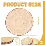 $15 FSWCCK 2 Pack Nature Unfinished Round Wood Slices, 8-9 Inches Wooden Circle, Large Wood Slabs for Weddings Centerpieces Decor and DIY Painting Crafts (8"-9")