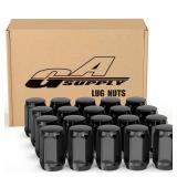 $17 GAsupply M12x1.5 Black Lug Nuts, 20pcs Closed End Bulge Acorn Wheel Lug Nut 3/4 inch (19mm) Hex 1.38" 35mm Length