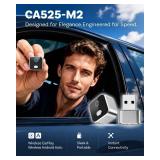 $29 Wireless CarPlay Adapter for iPhone, 2-in-1 USB Carplay Wireless Adapter for CarPlay& Android Auto Wireless Adapter, One-Click Switch User, Supports Map,Music,Spotify,etc Functional(Silver)