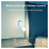 $14 E27/E26 Plug in Light Bulb Socket Adapter Extender with Motion Sensor Switch, Dusk to Dawn Motion Activated for Front Door, Porch, Garage, Basement, Closet, Entrance, Porch, Stairs, Hallway