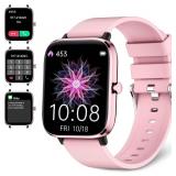 $16 Smartwatch for Women - Call, Fitness Tracker, Heart Rate & Sleep Monitor, 1.69" Touch Screen, Waterproof - For Android & iPhone, Pink